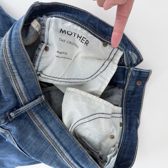Mother Jeans Womens 26 The Cruiser Flare Low Rise Rough It Up Distressed Western - Picture 10 of 15